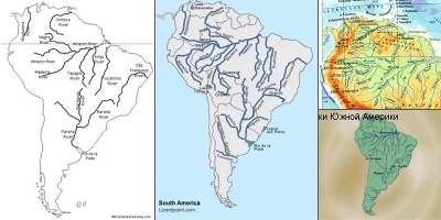 реки южной америки на карте на русском