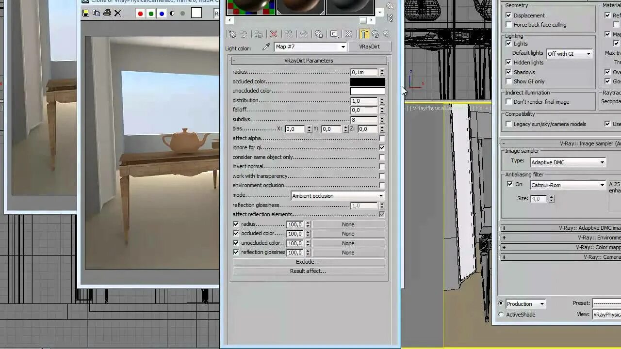 При рендере меняется цвет. Карта ambient occlusion в vray. световые пятна при рендере в vray. vray базис. настройка vray для sketchup.