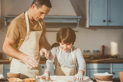 Dad is in the kitchen