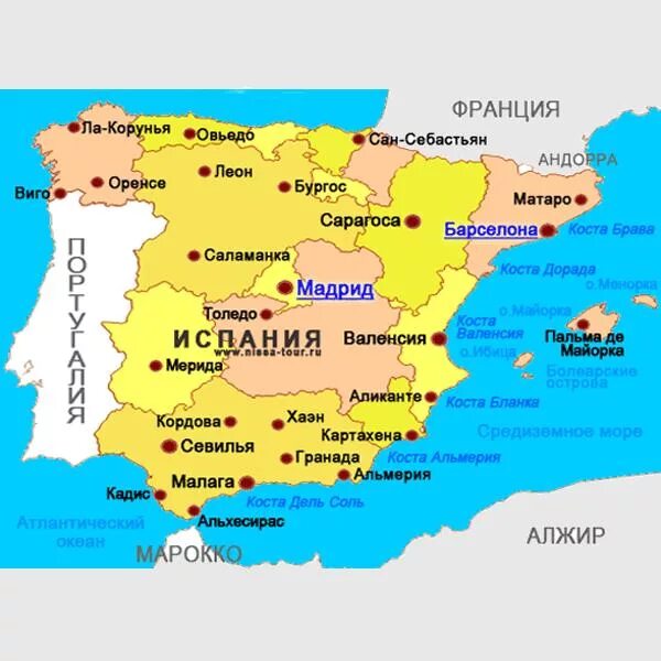 Пиренейский полуостров какие государства. Страны граничащие с Испанией на карте. Королевство Испания карта. С кем граничит Испания на карте. Границы Испании на карте.