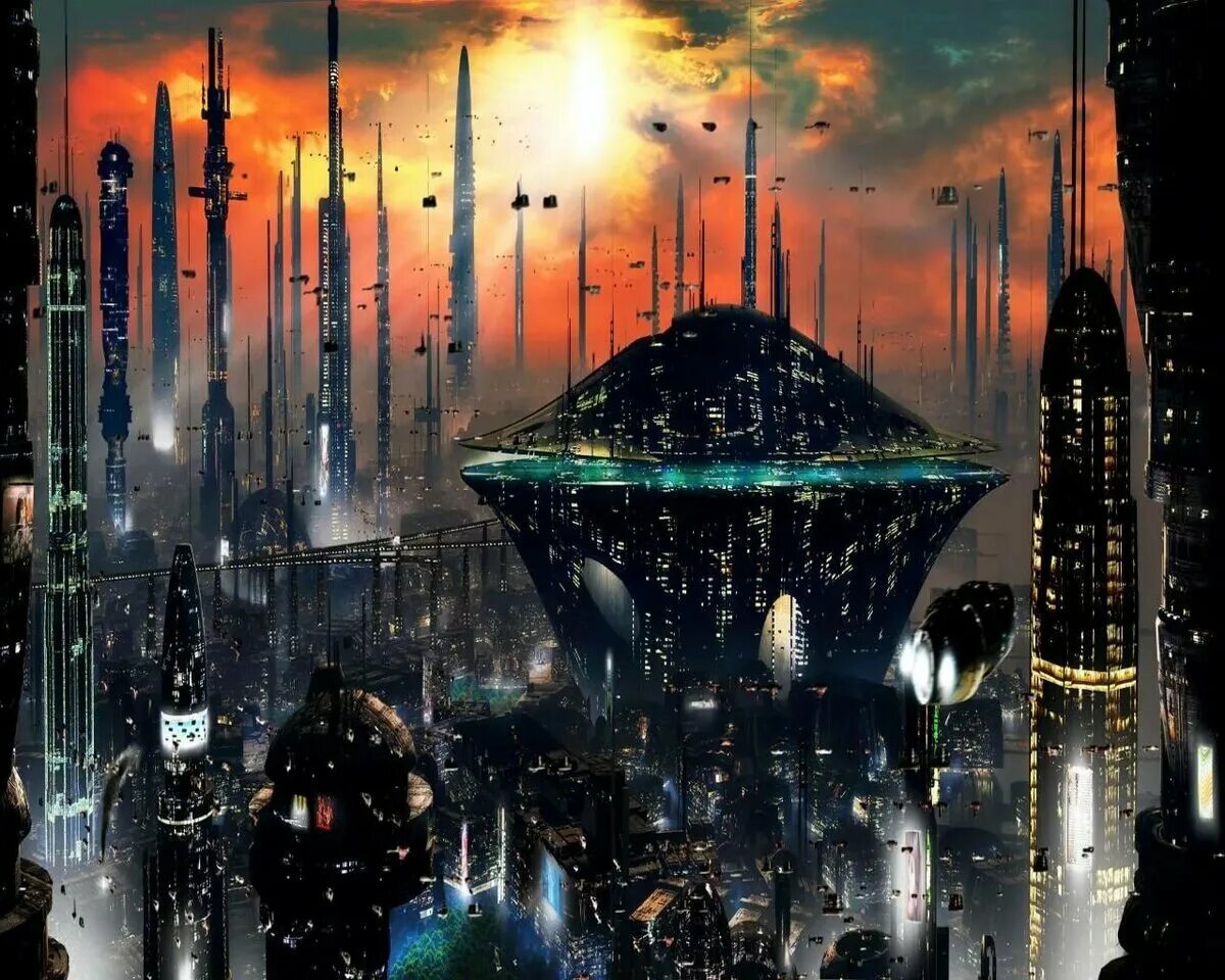 Фантастический город. Космические города будущего. Города будущего фантастика.