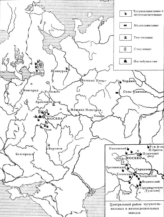 Мануфактуры в России 17 века карта. Мануфактура 18 века в России карта. Карта экономического развития России 17 века. Экономическое развитие России в XVII веке карта. Экономическое развитие россии 17 18 век