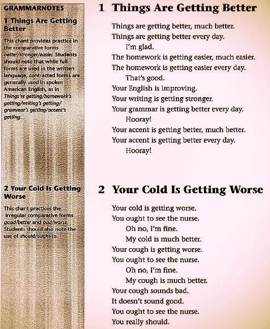 Стих your Cold is getting worse. Jazz Chants. Jazz Chants тексты. Be good перевод.