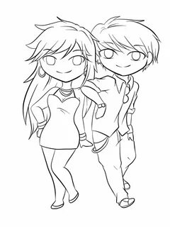 Cute Anime Couples Coloring Pages - Coloring Cool
