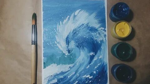 Нарисовать воду красками