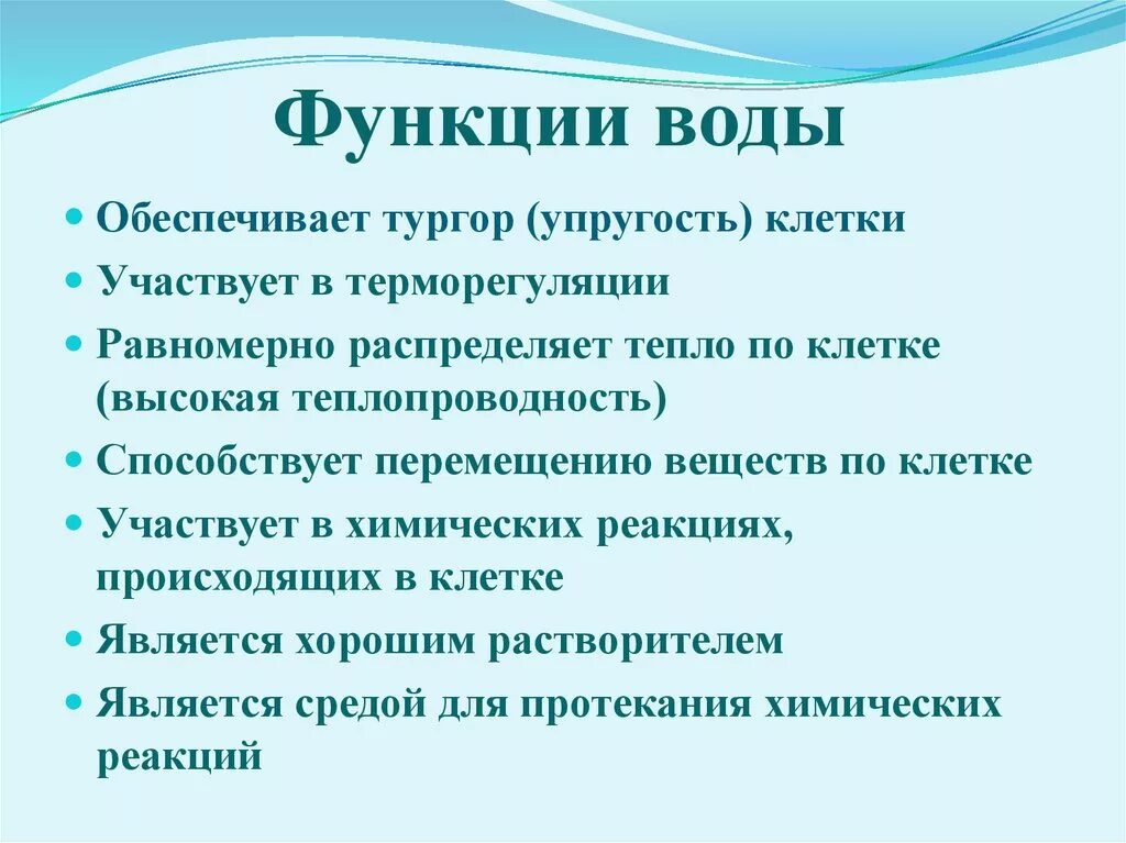 Вода и ее роль в жизнедеятельности клетки. Роль воды в жизни клетки.