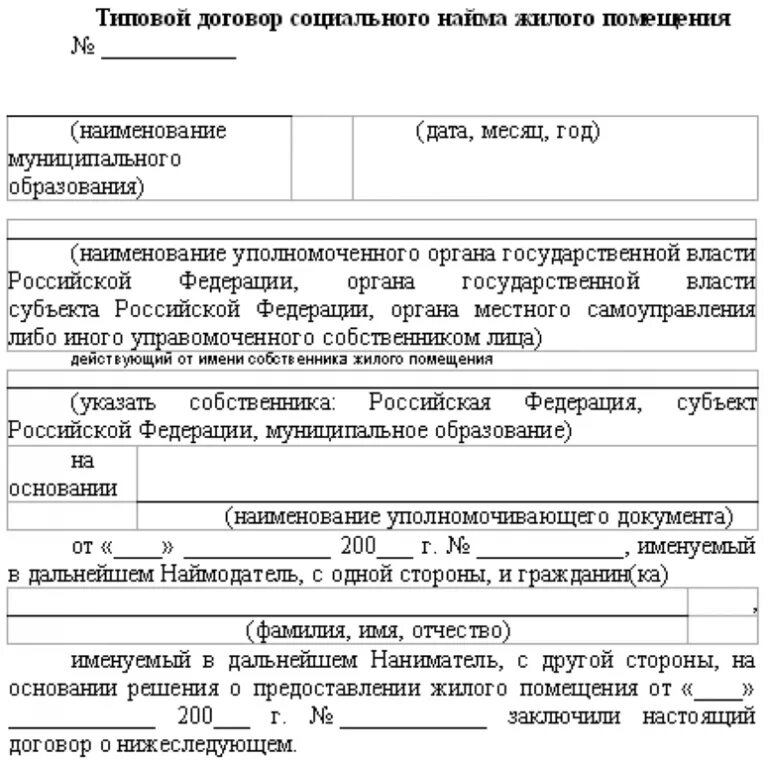 Предоставление жилого помещения по договору социального найма. Типовой договор социального найма жилого помещения. Бланк соц найма жилого помещения. Договор социального Найи. Договор социального найма жилого помещения образец.