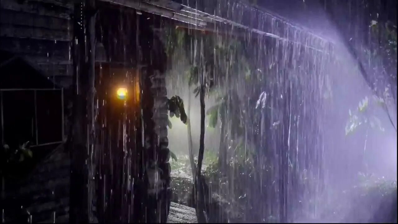 Ливень для сна. Дождливая ночь. Звуки дождя в лесу. Шум дождя и грома. Дождь с грозой для сна.