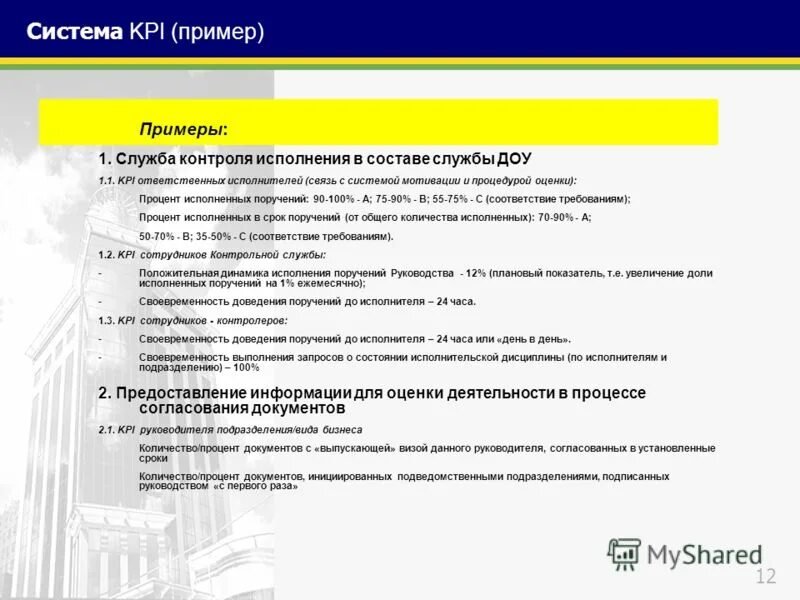 Kpi предприятия