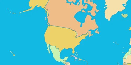 Cartoon Map of North America Countries. North America game Company.