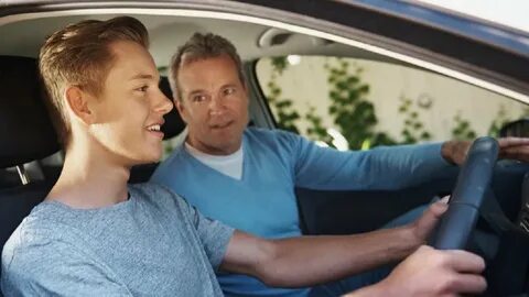 My dad drive a car
