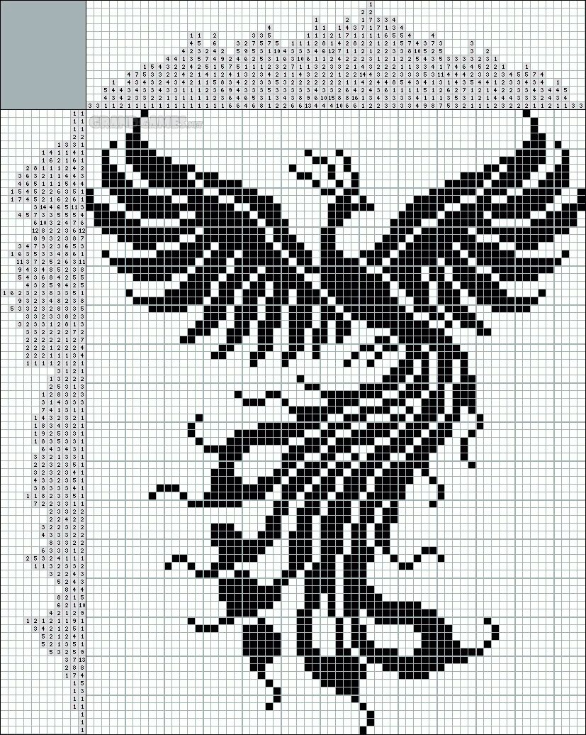 Жар птица. Птица Феникс вышивка крестом. Птица по клеточкам. Схемы филейного вязания жарптици. Схема феникс