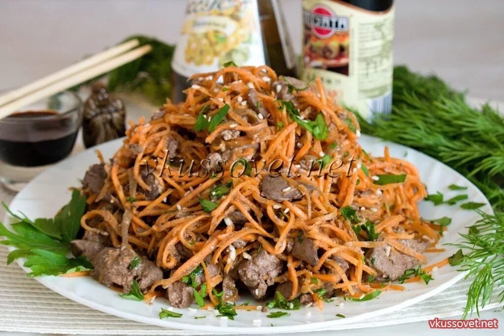 Рецепт корейской моркови с печенью