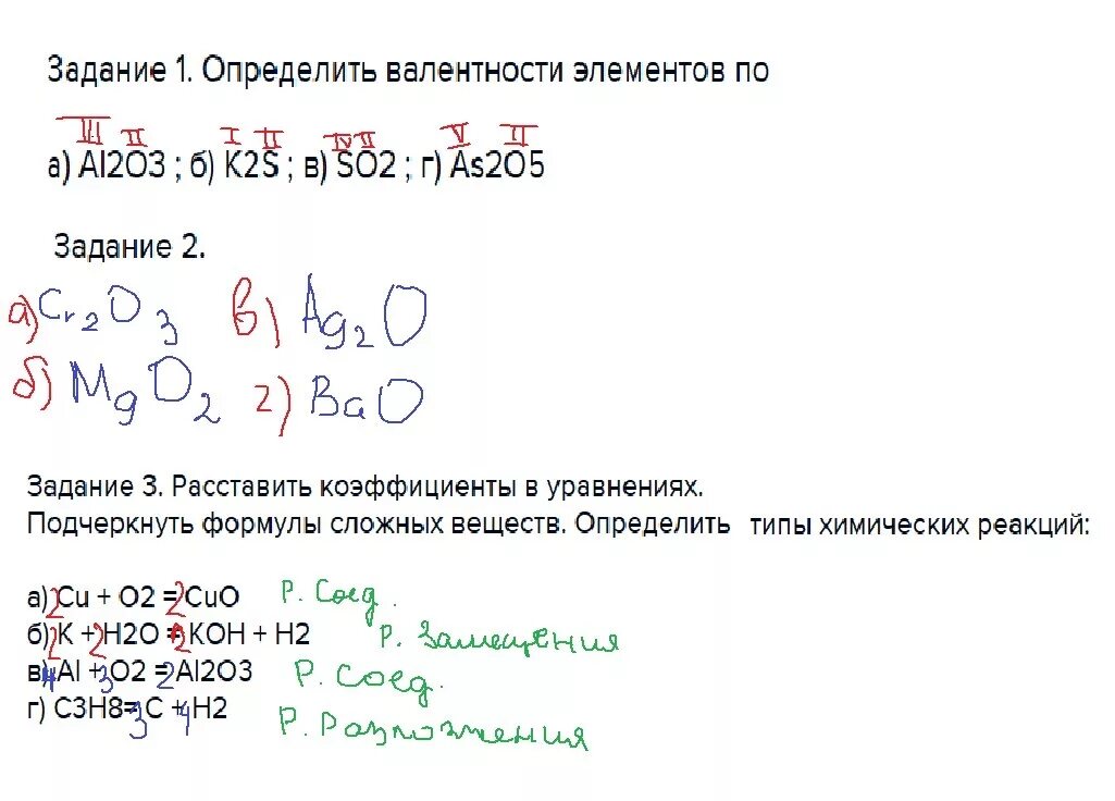 Определите валентность по формуле na2o