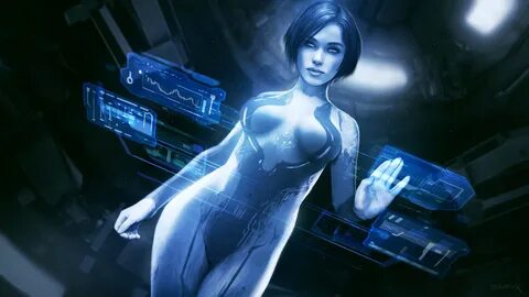 Download Wallpaper video games, anime, blue, Halo, Cortana, darkness, scree...