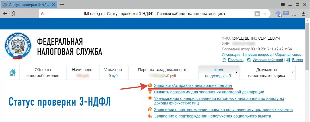 Налоговая статус введено что означает. Статусы проверки декларации. Статус проверки декларации 3 НДФЛ В личном кабинете. Статусы налоговой декларации в личном кабинете. Декларация в личном кабинете налогоплательщика.