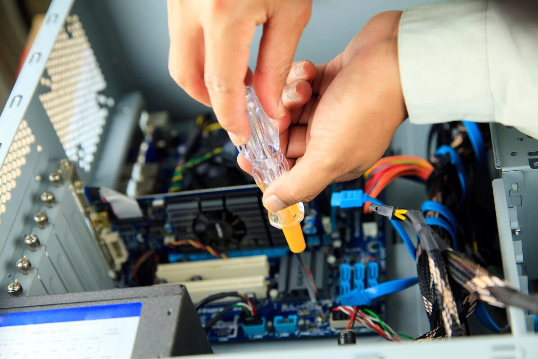 The computer being repaired
