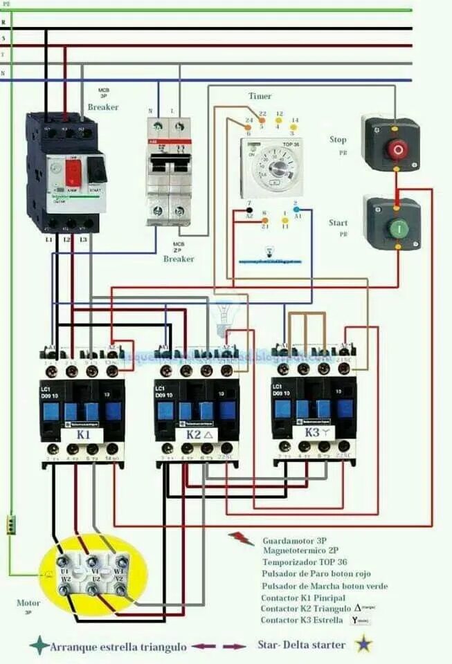 Схема подключения пускателей звезда треугольник. Схема пуска двигателя звезда-треугольник с реле. Схема подключения звезда - треугольник реле. Переключение двигателя со звезды на треугольник схема. Переключение с треугольника