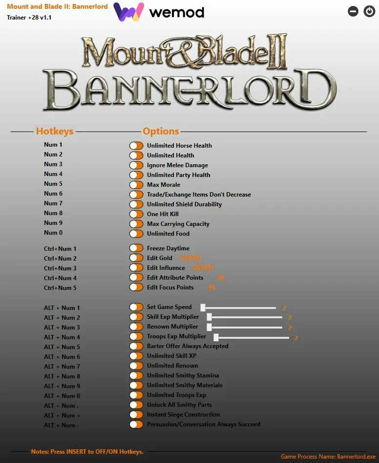 Трейнер для Bannerlord. Маунт блейд 2 читы. Коды на баннерлорд. Mount and Blade 2 чит коды. Коды на маунт блейд