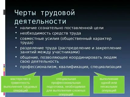 Три признака труда как формы деятельности