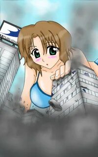 Giantess woman animation