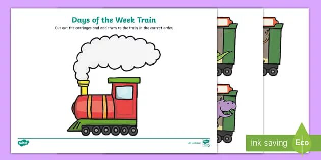 Train для детей английский. Train на английском. Days of the week Train. Карточки для английского языка для детей поезд.