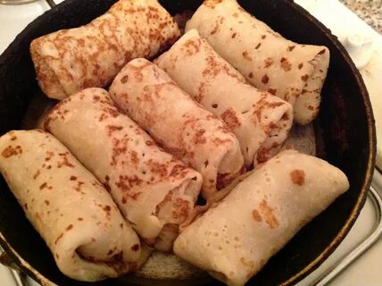 Домашние блинчики с мясом