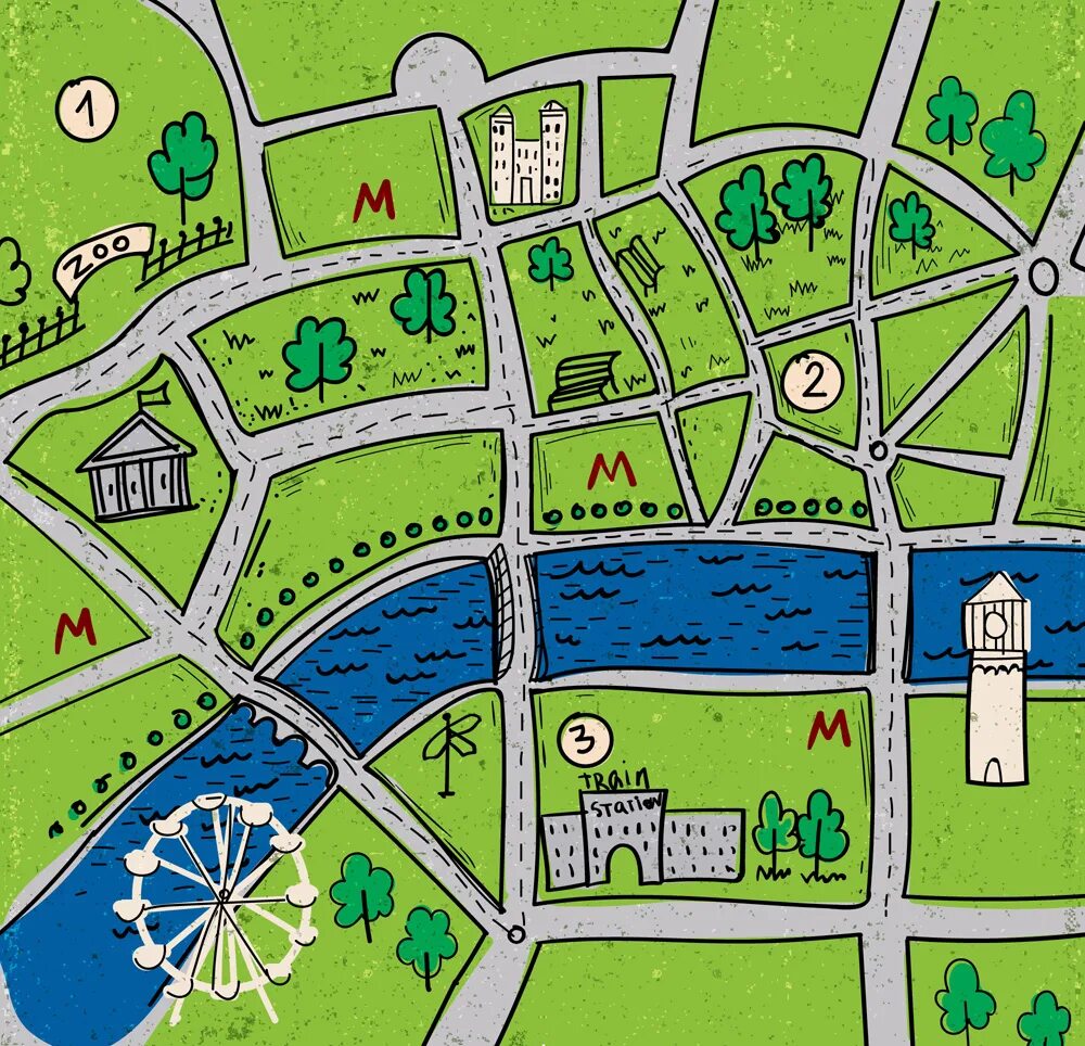 Карта без улиц и домов