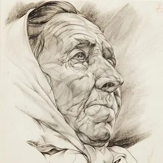 Рисунок карандашом пожилого