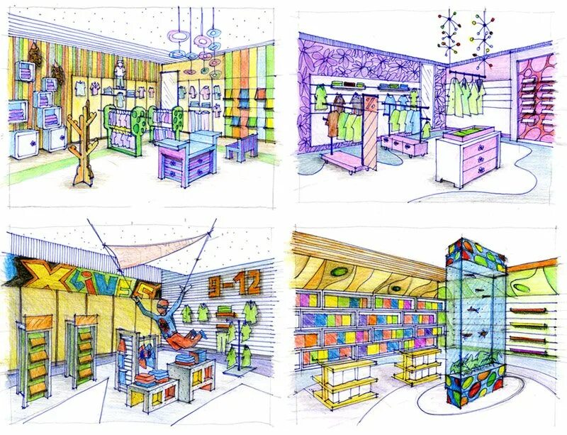 Проект эскиза панно для школьного пространства. Эскизный проект интерьер магазина. Эскиз интерьера магазина. Интерьер магазина чертежи. Зарисовка интерьера магазина.