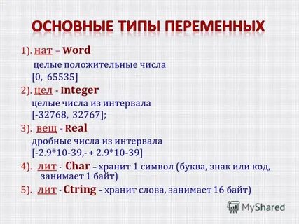 Выражения integer