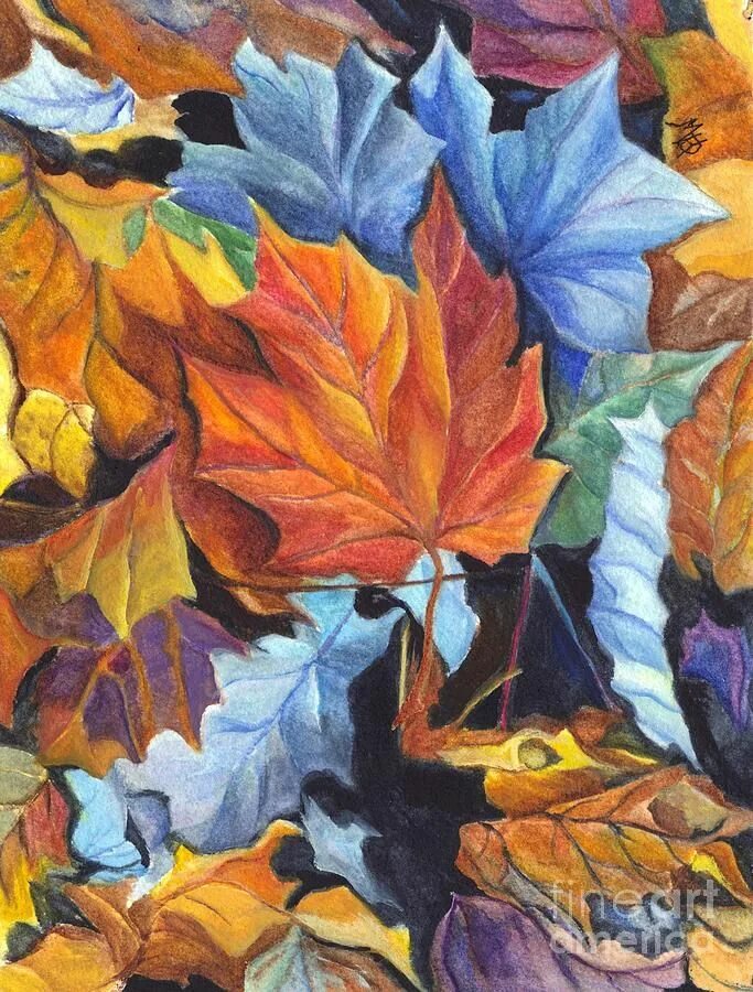 Картина осенних листьев. Листья живопись. Листья красками. Живопись листьев. Декоративная живопись листья.