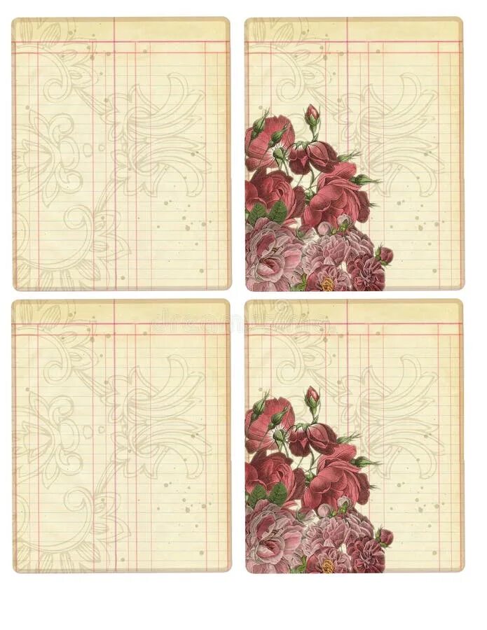 Printable Journal decorations Vintage. Rose tickets srips Printable Journal. Журнал бирок