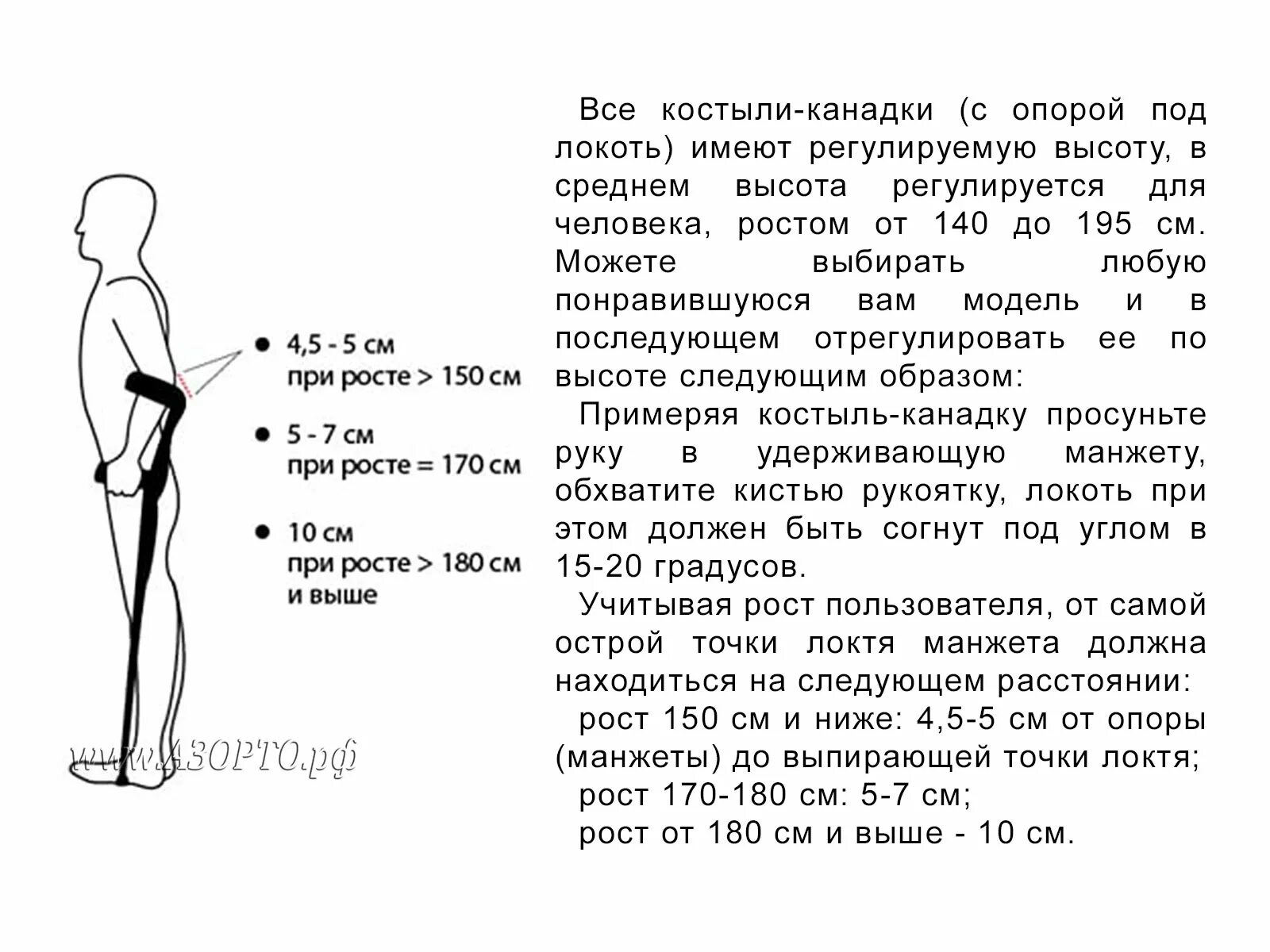 Как правильно подобрать костыли. Размеры костылей под локоть. Костыль с опорой под локоть схема. Размерная таблица локтевых костылей. Локтевой костыль на рост 145 см.