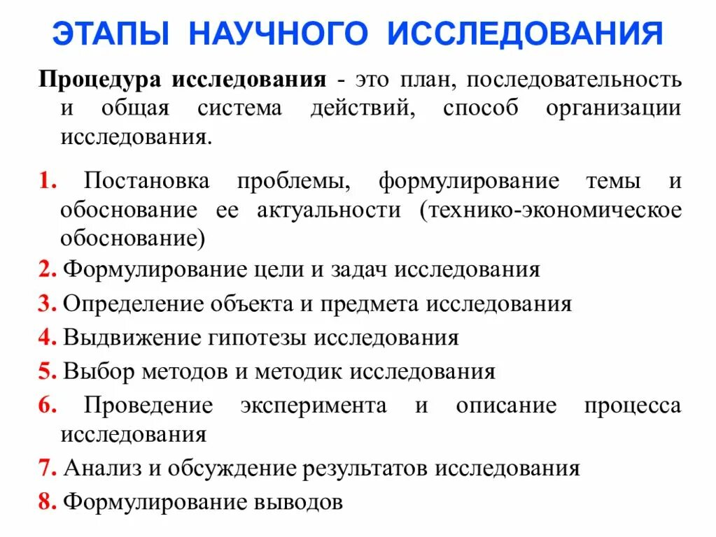 Этапы научно-исследовательского процесса это. Этапы проведения научного исследования план проведения. Этапы процесса научного исследования. Последовательность основные этапы научного исследования. 3 этап научного исследования