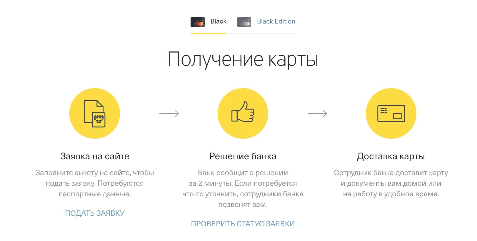 Получение карты тинькофф банка