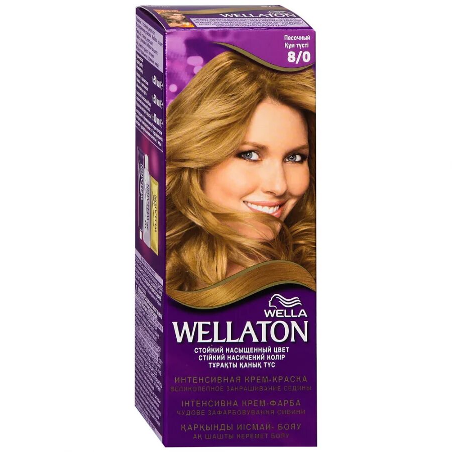 Крем-краска для волос Wella Wellaton 8/0 песочный, 110 мл. Краска Wellaton 8.6. Wellaton интенсивная крем-краска 9/0. Веллатон велла 8.0.
