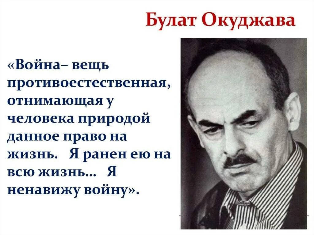 Сообщение о творчестве б окуджавы. Б Окуджава. Шалвович Окуджава.