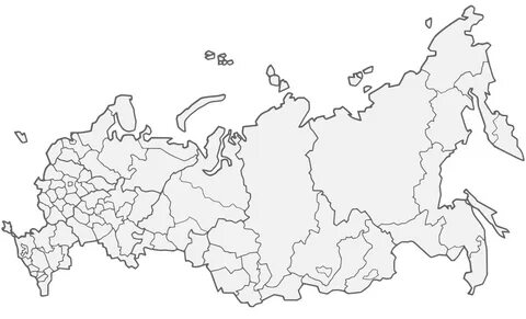Федеральные округа РФ контурная карта.