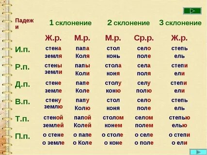 Лесу род склонение число падеж