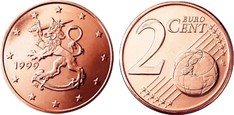 Эстония 2 евроцента, 2018. Хорватия 1 евроцент 2023. Испания 2 евроцента, 2017.
