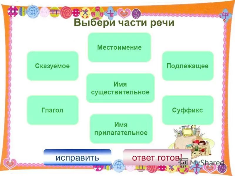 Тест по частям речи 1 класс. Части речи существительное прилагательное глагол. Ромашка части речи.