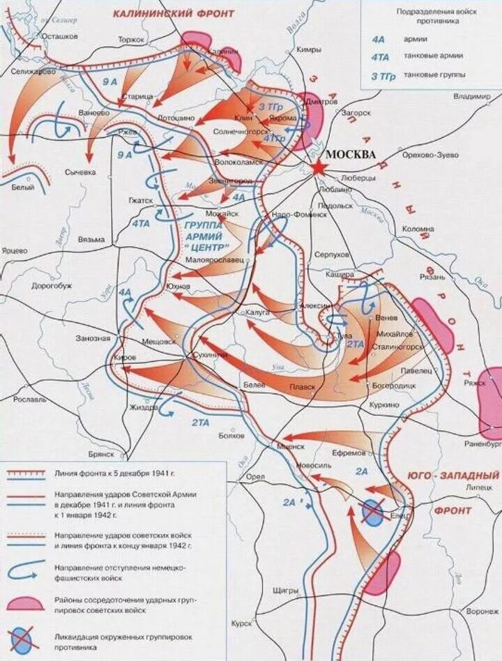 Когда началось советское контрнаступление под москвой. Карта контрнаступления под Москвой 1941 фронта. Контрнаступление красной армии под Москвой карта 1941. Карта контрнаступление под Москвой 5 декабря 1941. Линия фронта 1941 год битва за Москву.