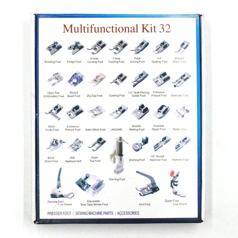 Описание швейных лапок. Мультифункционал кит 32 лапки для швейной машинки. Набор лапок 32 шт для швейной машины Janome. Набор лапок и игл для машинки Janome. Набор лапок для швейной машинки мультифункциональный кит 32