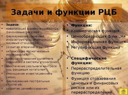 Задачи рынка ценных бумаг