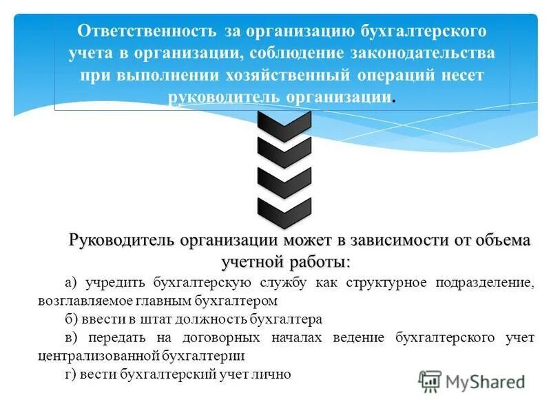 ответственность за организацию бухгалтерского учета