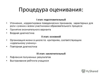 Процедура оценивания