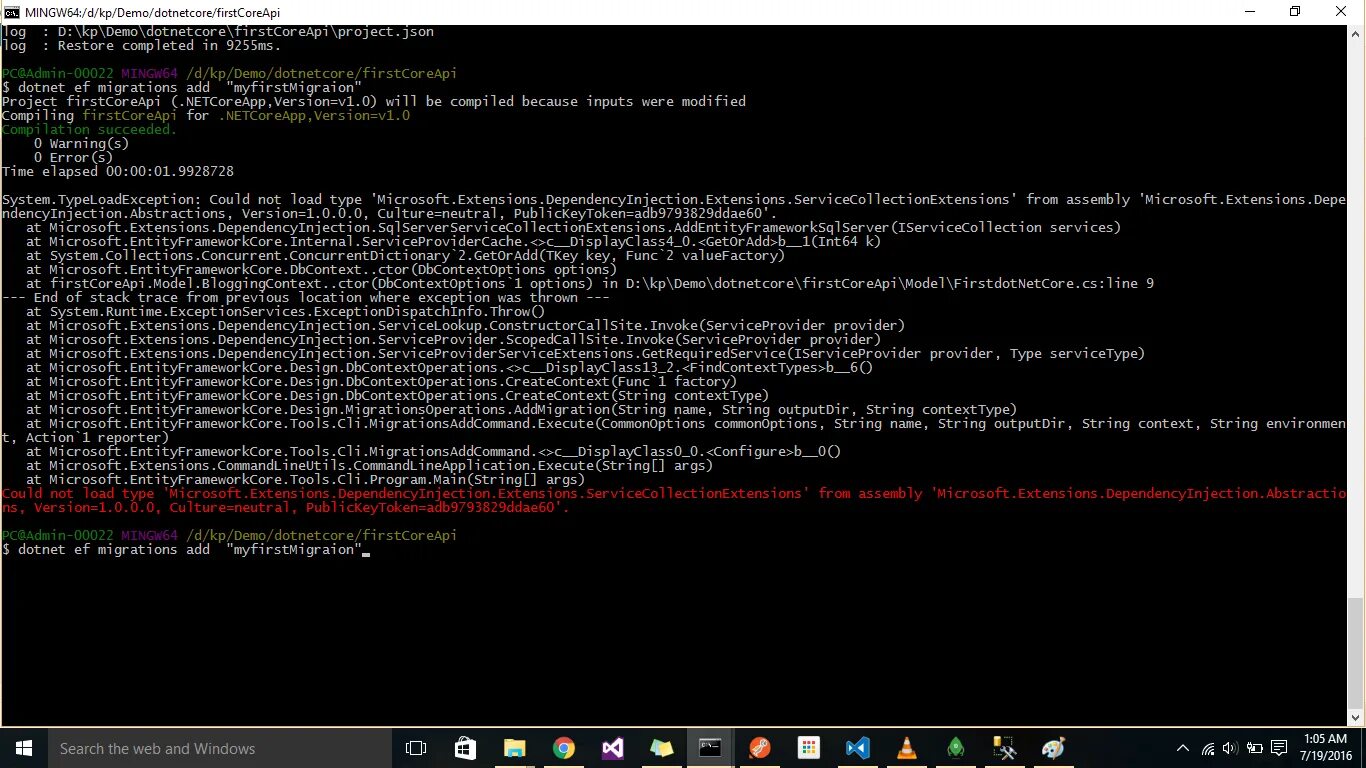 Microsoft.ENTITYFRAMEWORKCORE. Microsoft net Core. Dotnet EF Migrations add. Команды add-Migration. Could not load type