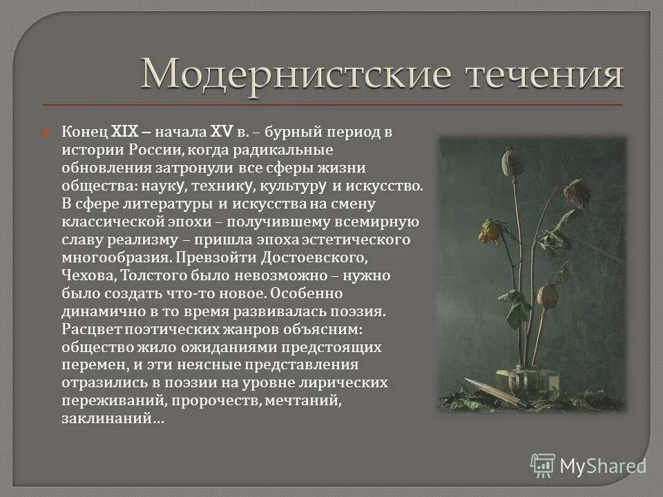 Как развиваться в поэзии. Модернистское поэтическое течение. Модернистские течения в поэзии начала 20. Приемы модернистской поэтики. Подготовить материал "модернистские течения серебряного века".