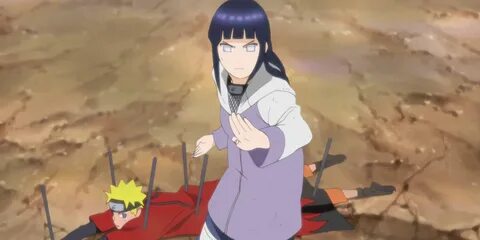 Hinata protecting Naruto from Pain 